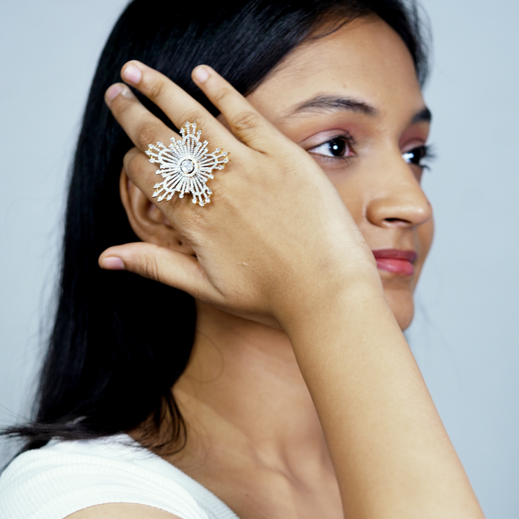 Ethereal Sunburst Statement Ring