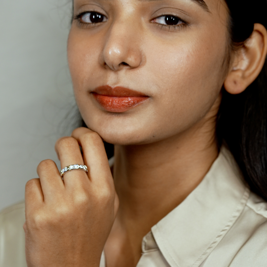 Gold-Accented Eternity Band