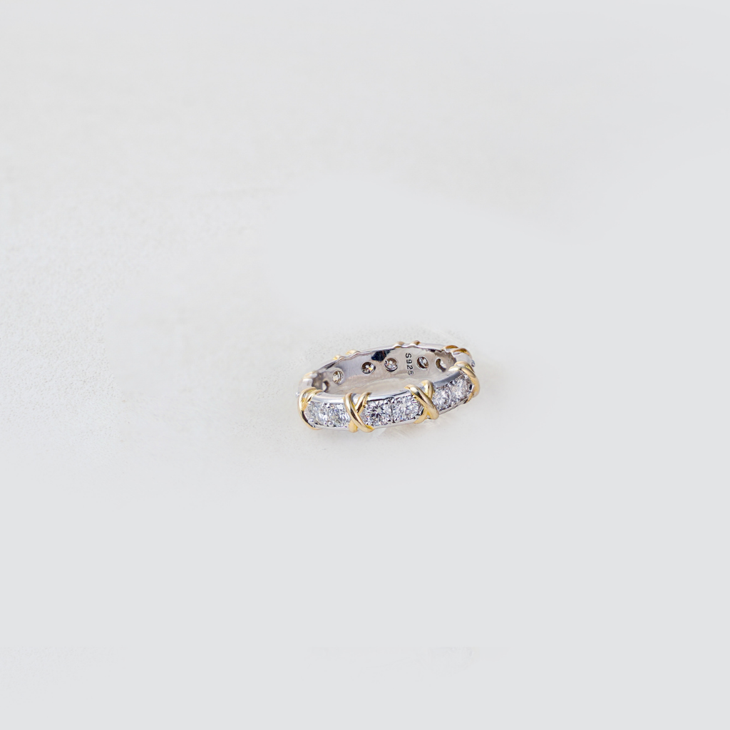 Gold-Accented Eternity Band