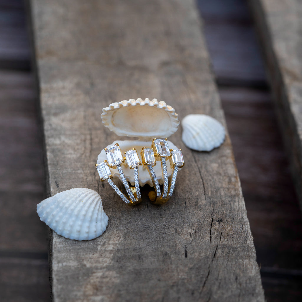 Golden Trilogy Stud Earings