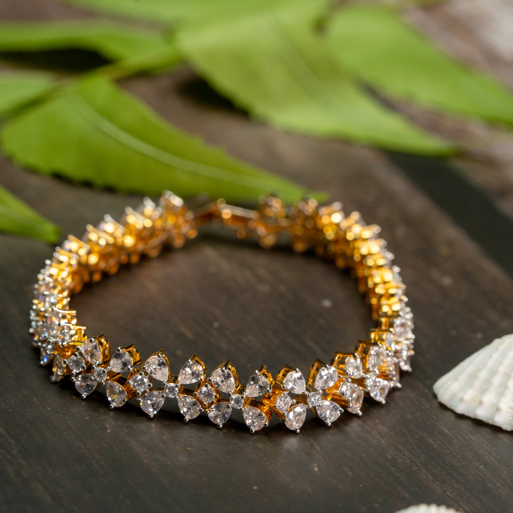 Floral Cluster Tennis Bracelet