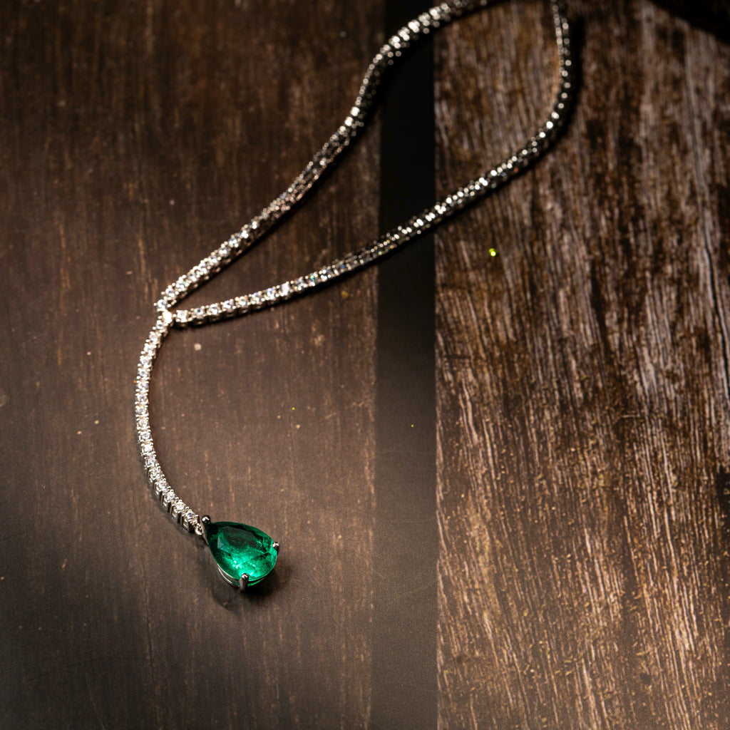 Green Emerald Pendant Necklace