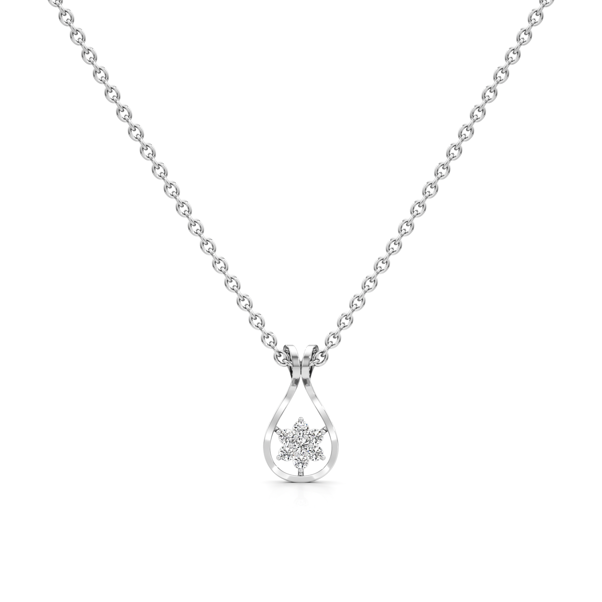 Pearl Gleam Silver Pendant with Chain