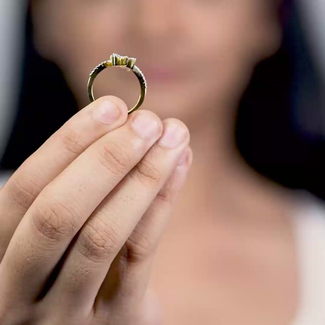 Gold-Plated Double Flower Ring