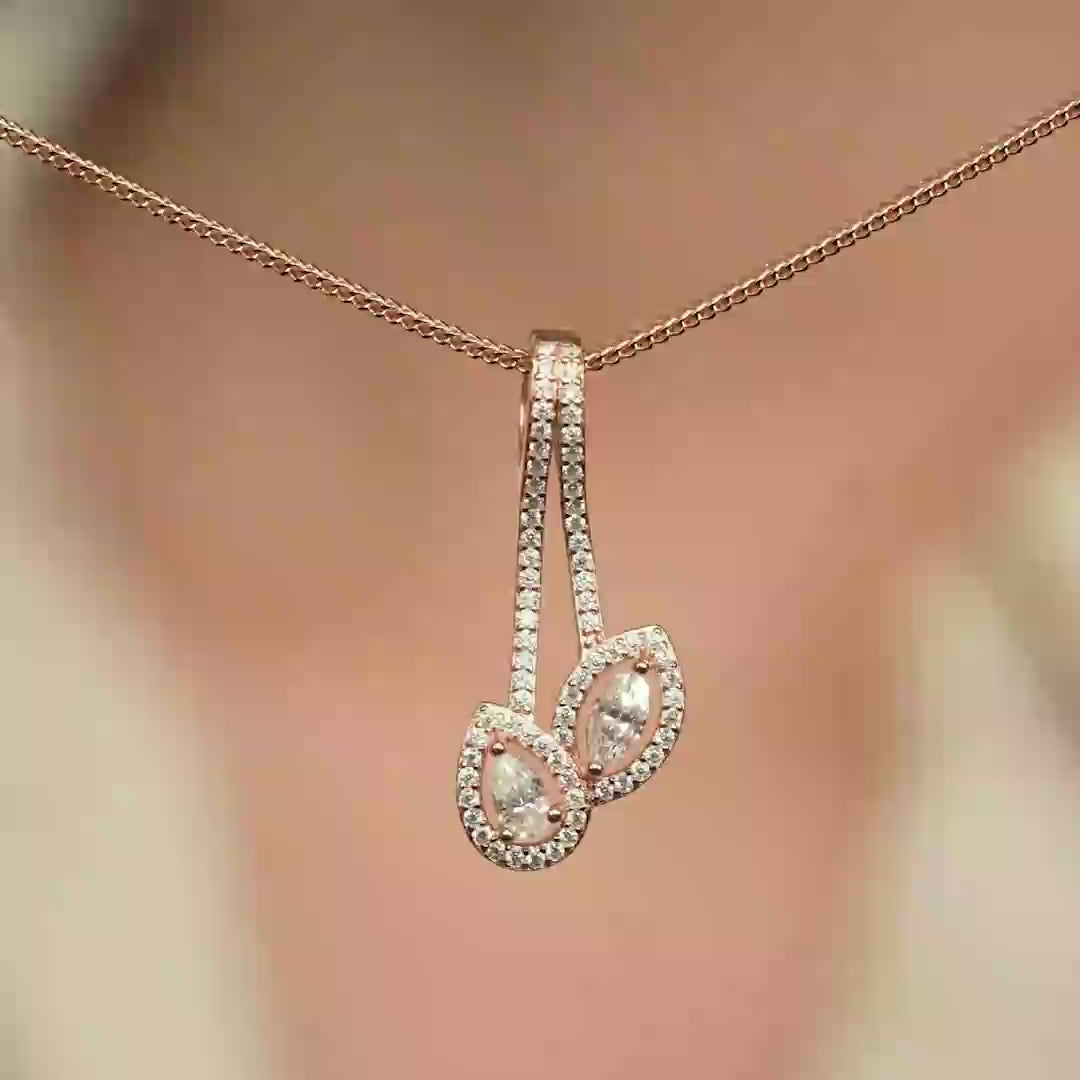 Marquise Blossom Pendant Set