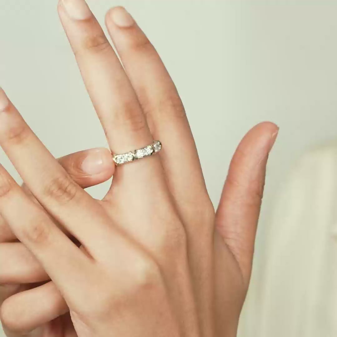 Gold-Accented Eternity Band