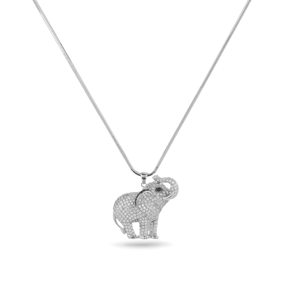 CZ Studded Elephant Pendant