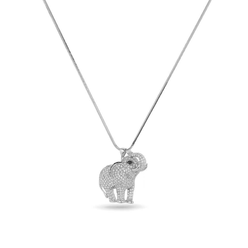 CZ Studded Elephant Pendant