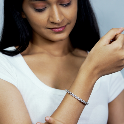 Wavy Marquise-Cut Diamond Bangle