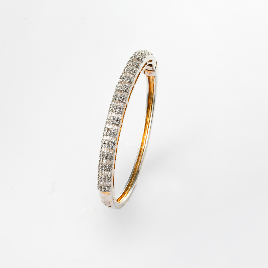 Square Pavé-Set Diamond Bangle