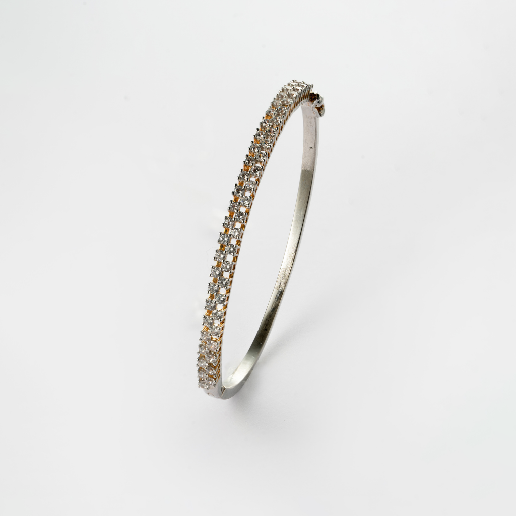 Pavé-Set Diamond Slim Bangle