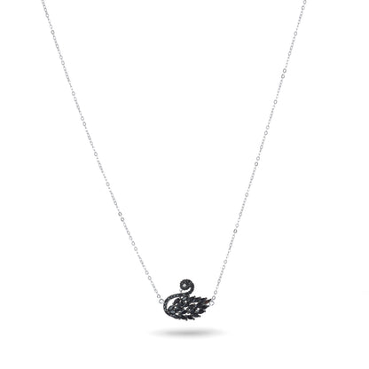 Crystal Black-Swan Necklace