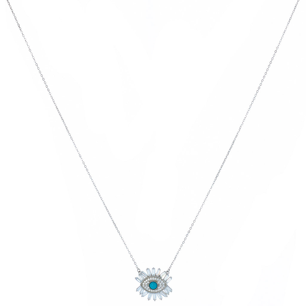 Crystal Studded Evil Eye Necklace