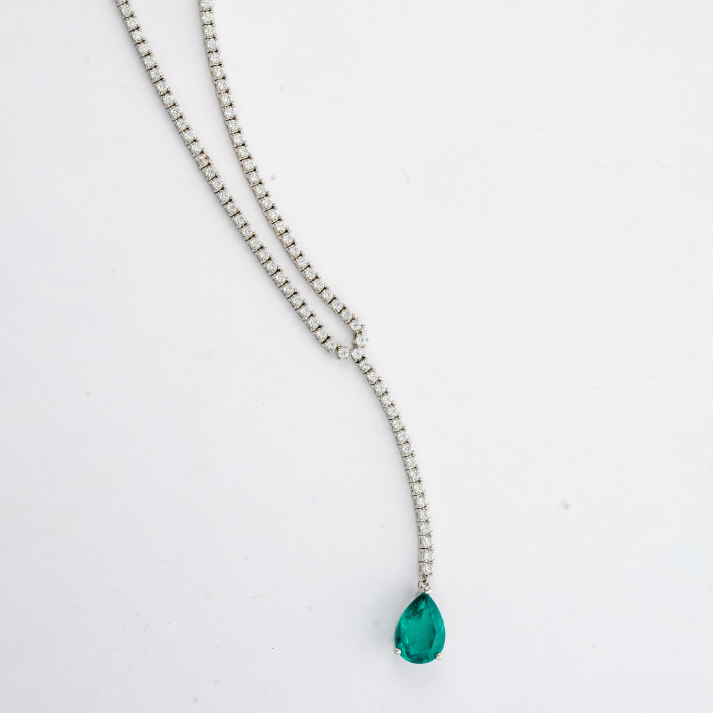 Green Emerald Pendant Necklace