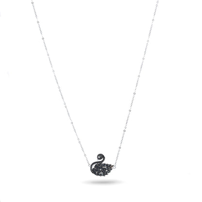 Crystal Black-Swan Necklace