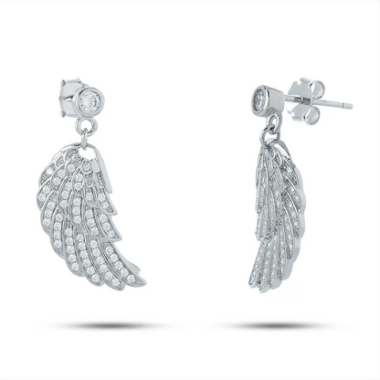 Wing Me Over Silver Earrings