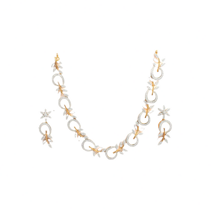 Leaf Motif Gold Necklace Set