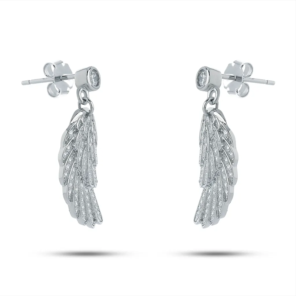 Wing Me Over Silver Earrings