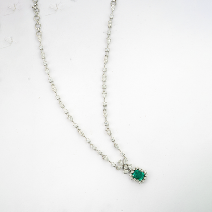 Regal Emerald Floral Necklace