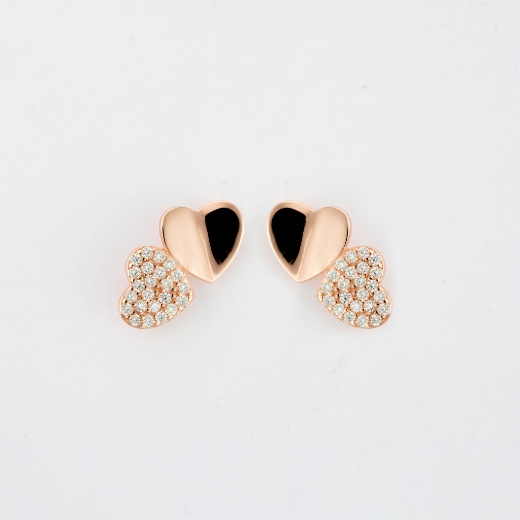 Double Heart Studs