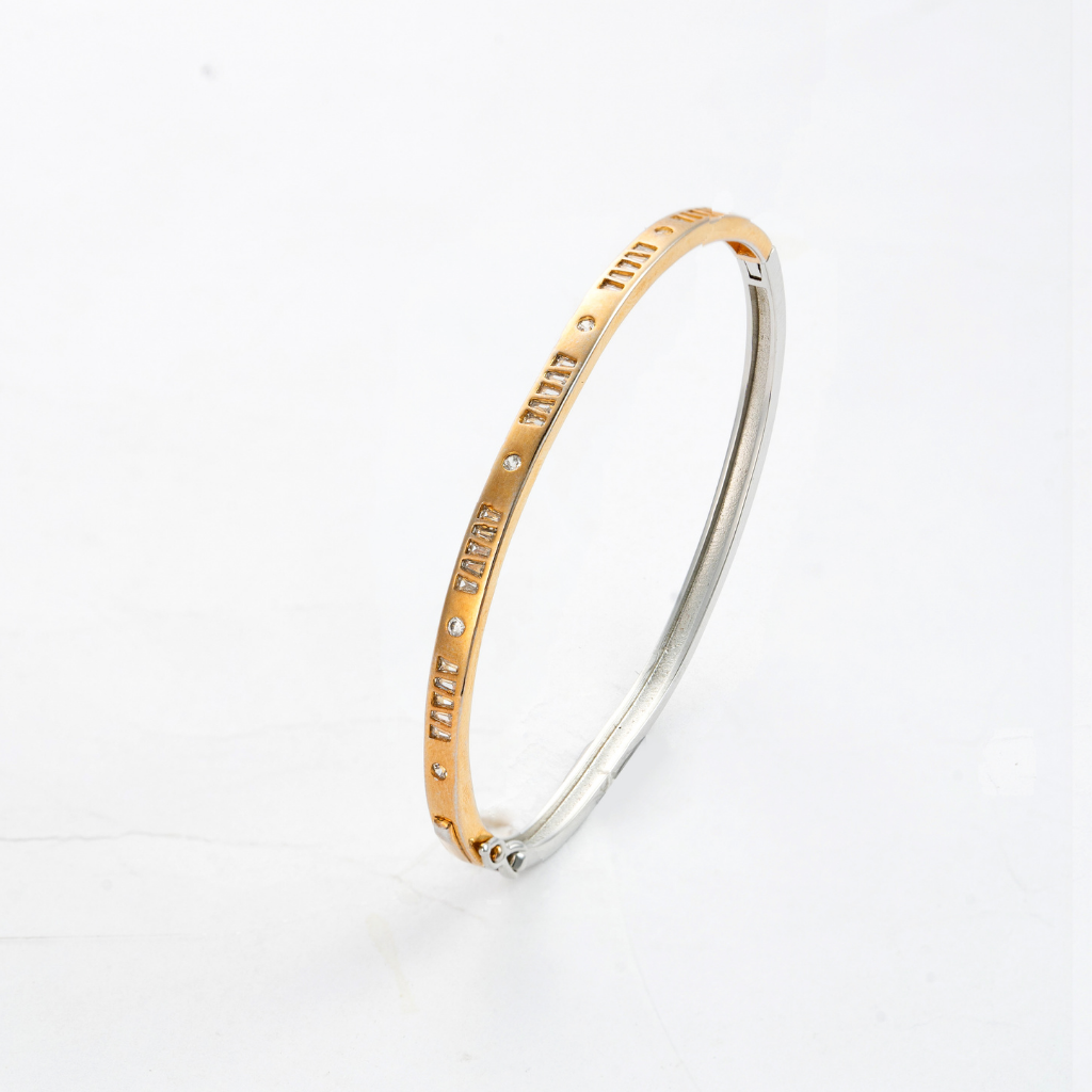 Two-Tone Engraved Bangle