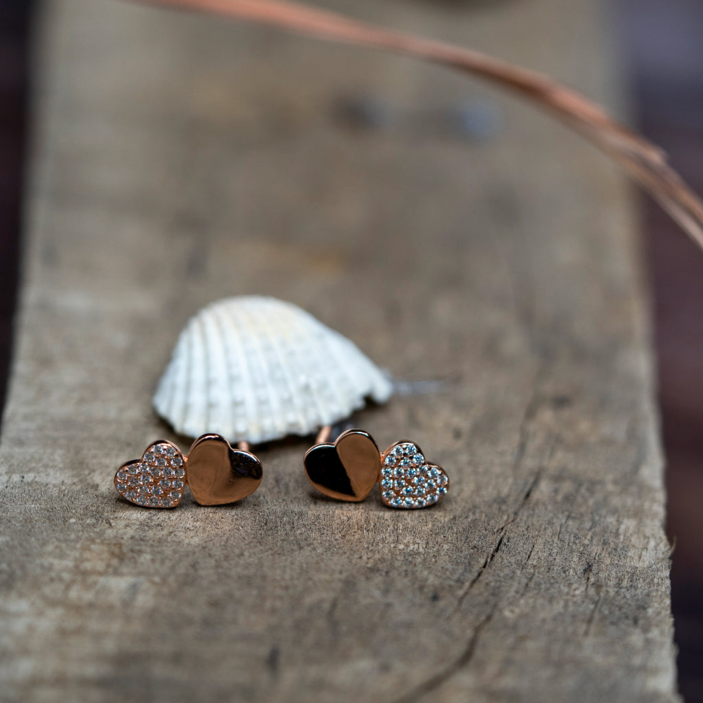 Double Heart Studs