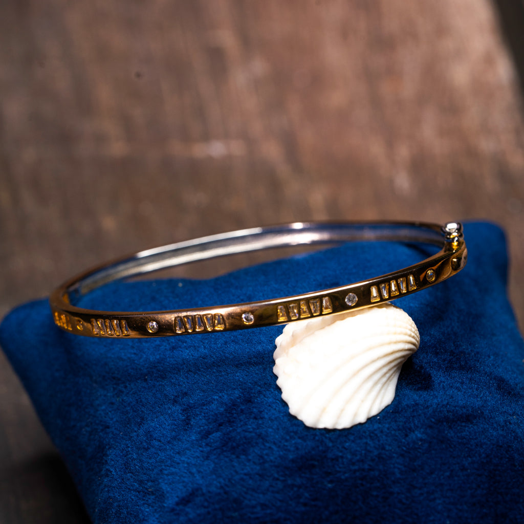 Two-Tone Engraved Bangle