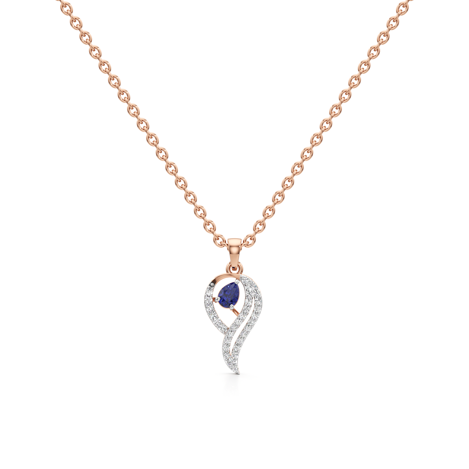 Velvet Harmony Silver Pendant with Chain
