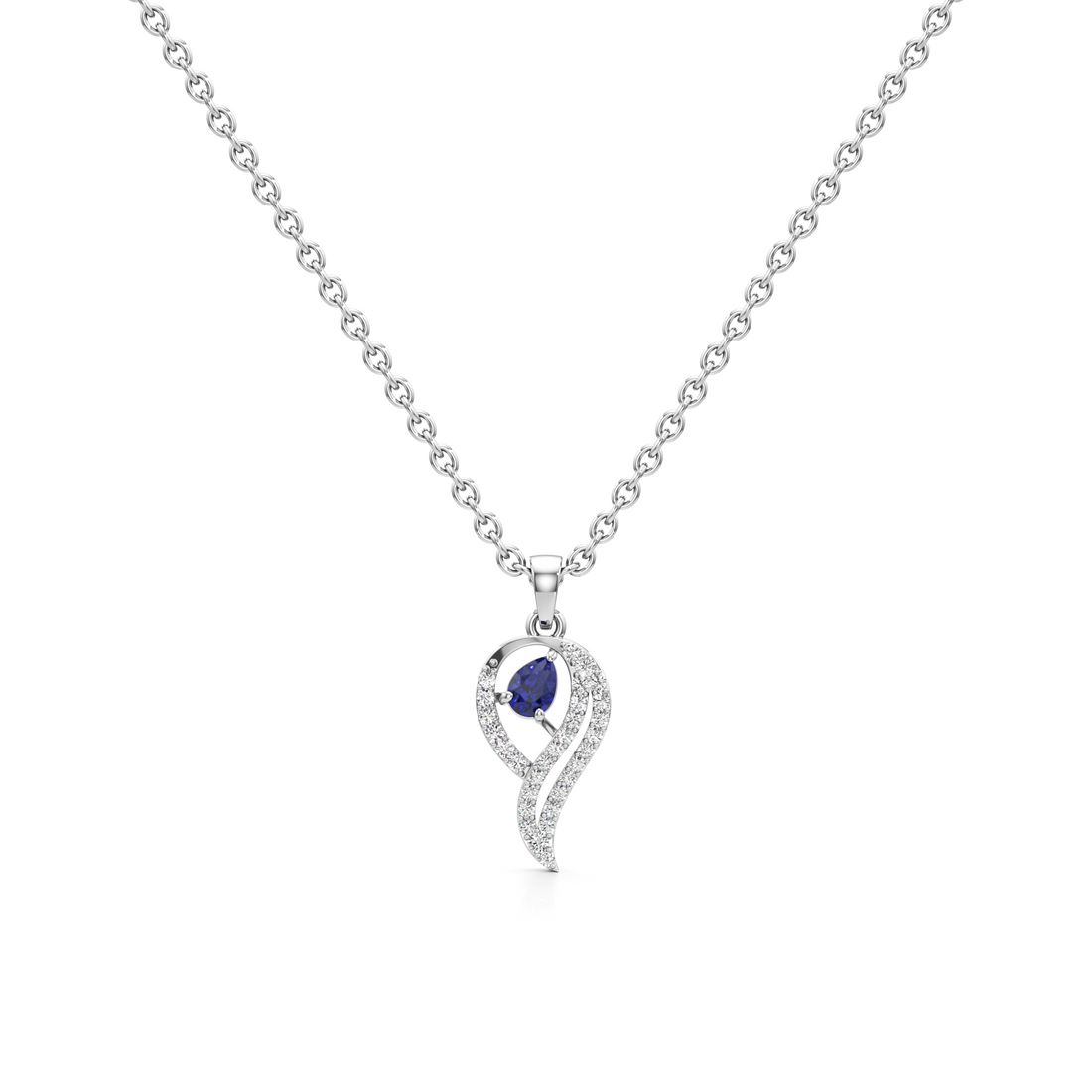 Velvet Harmony Silver Pendant with Chain