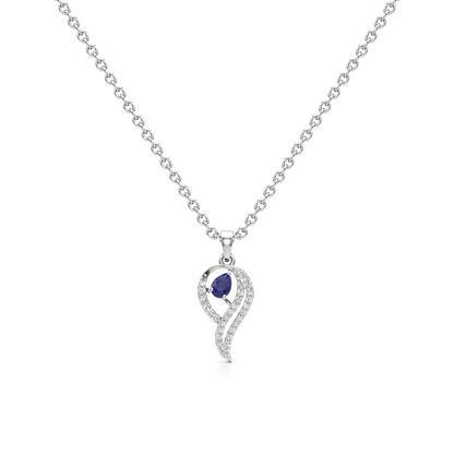 Velvet Harmony Silver Pendant with Chain