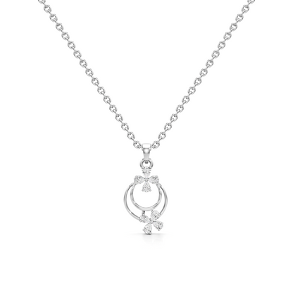 Opal Spark Silver Pendant with Chain