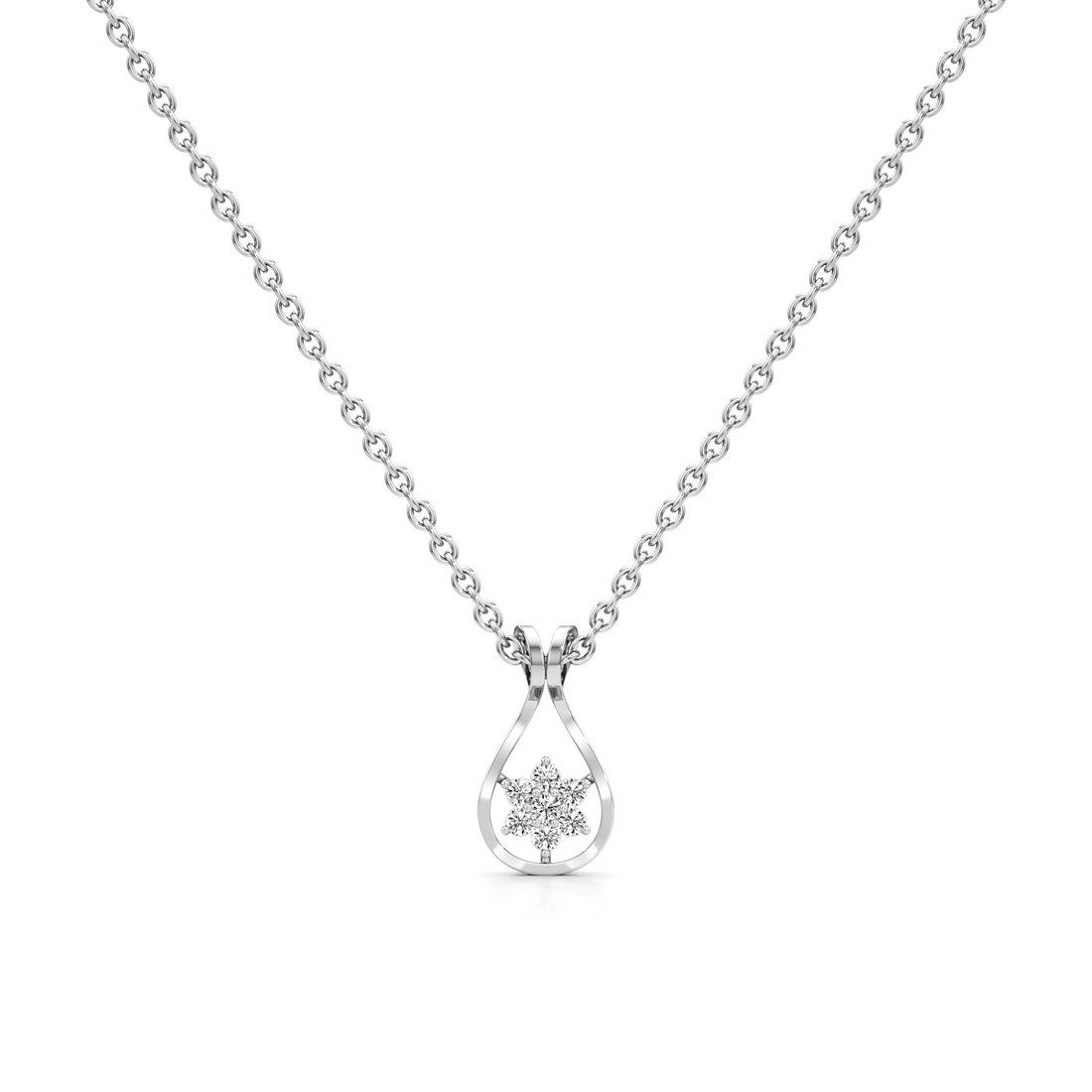 Pearl Gleam Silver Pendant with Chain