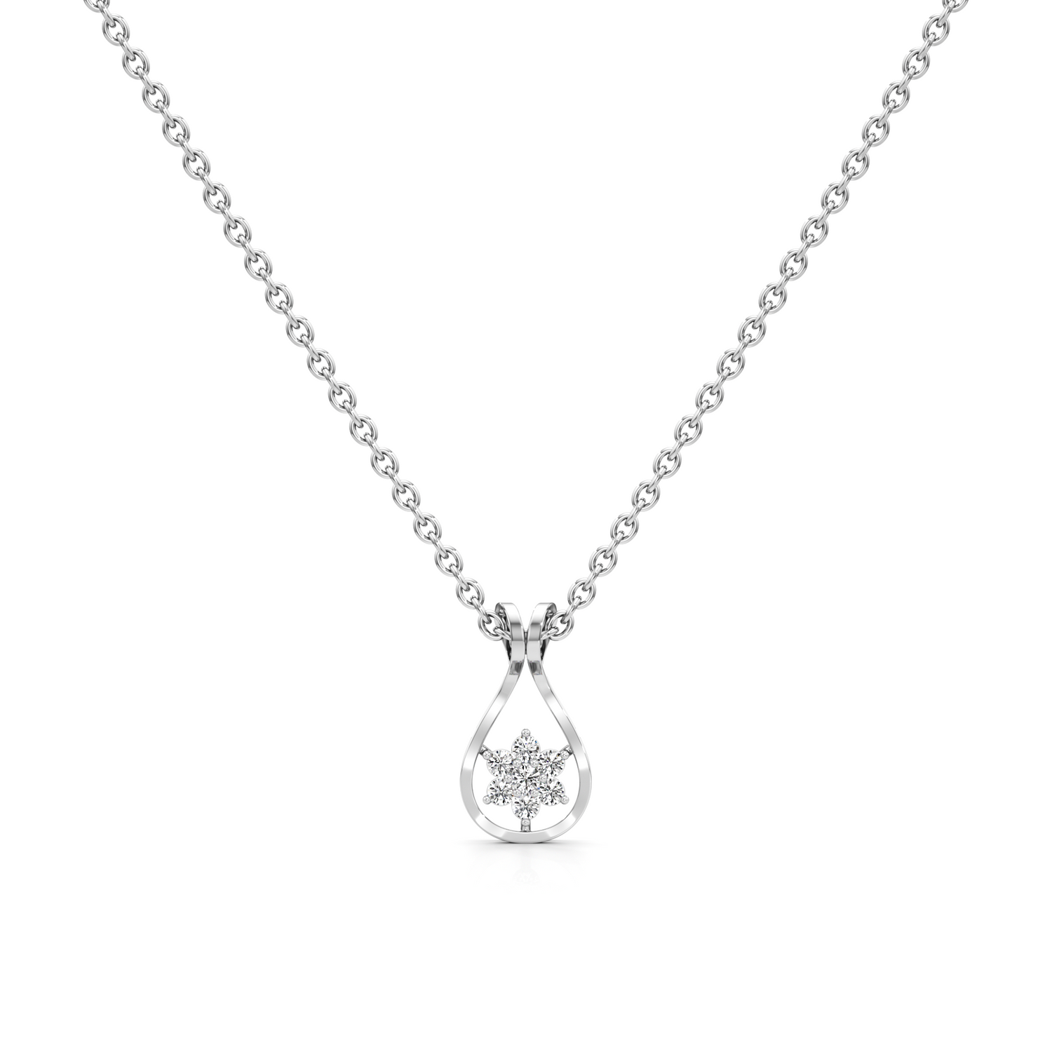 Pearl Gleam Silver Pendant with Chain
