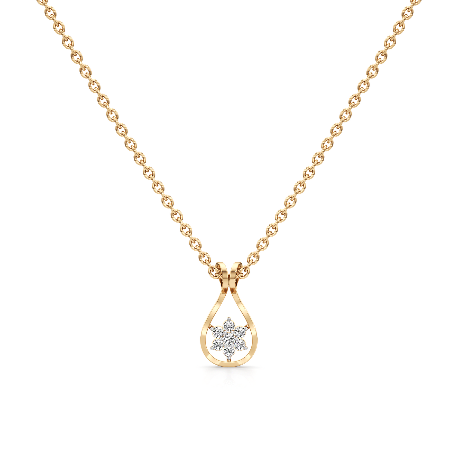 Pearl Gleam Silver Pendant with Chain
