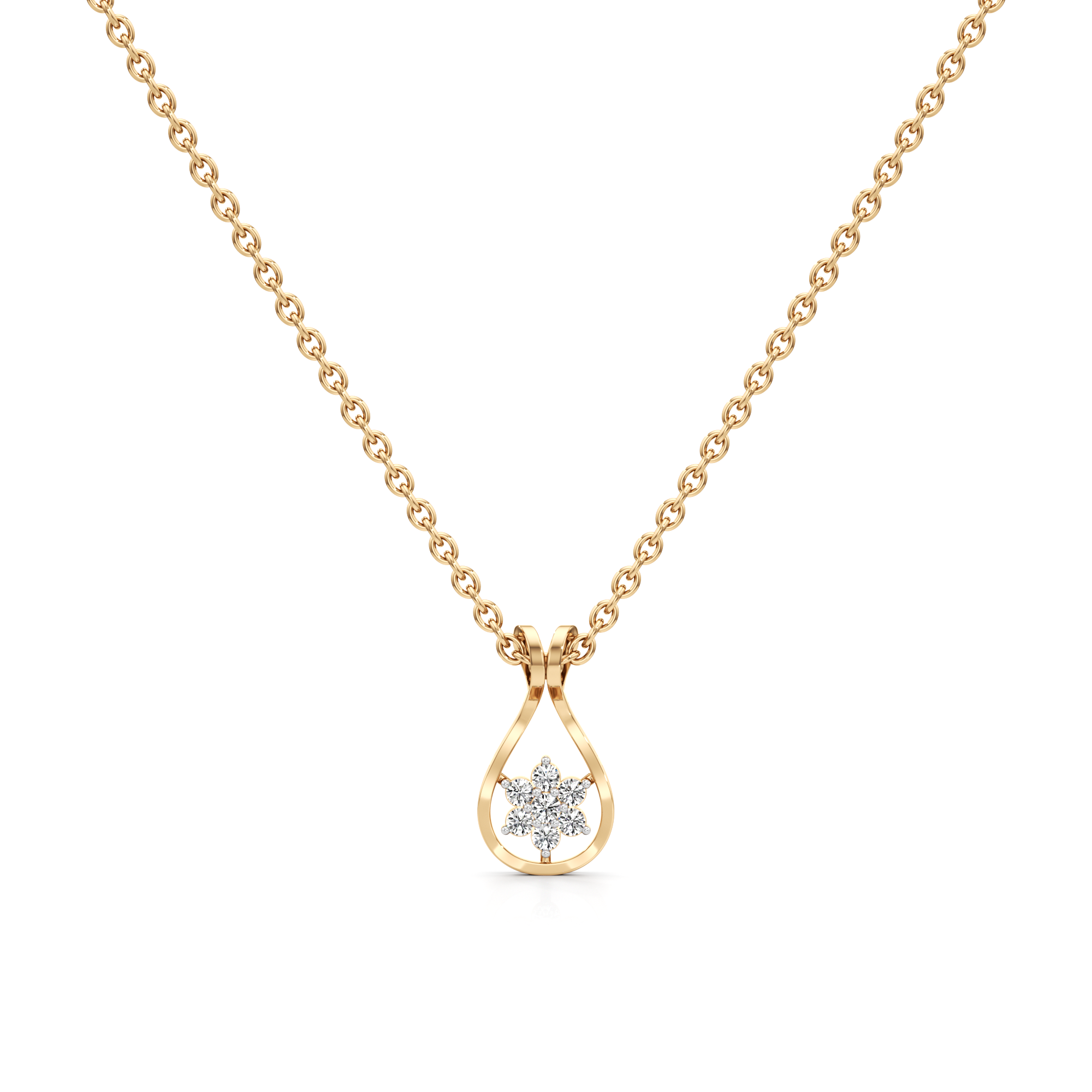 Pearl Gleam Silver Pendant with Chain