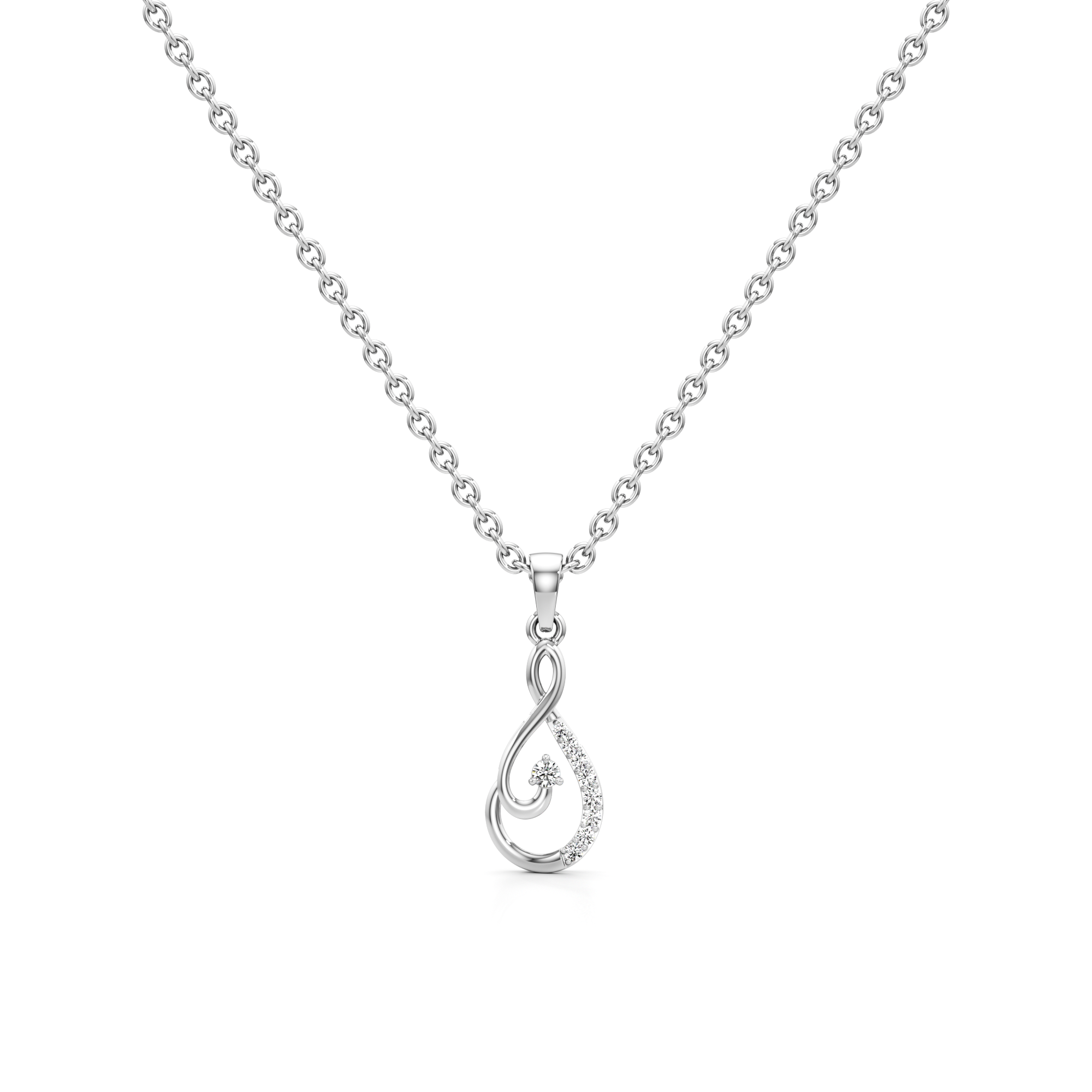 Harmony Spark Silver Pendant with Chain