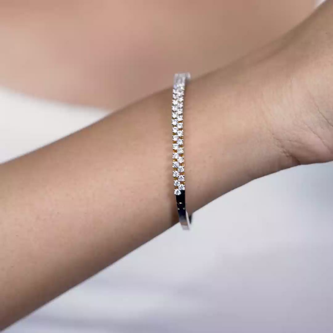 Pavé-Set Diamond Slim Bangle