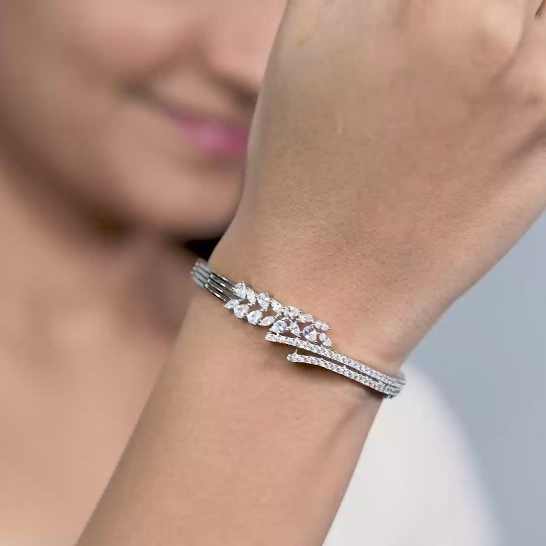 Double-Row Silver Bangle