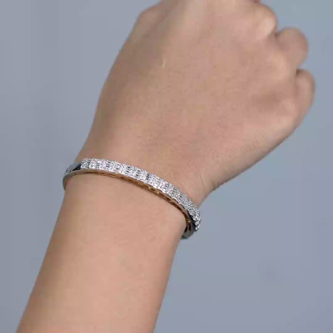 Square Pavé-Set Diamond Bangle