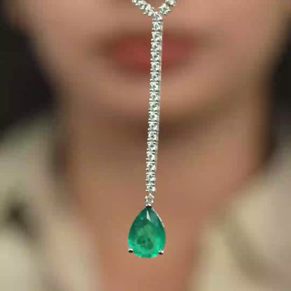 Green Emerald Pendant Necklace